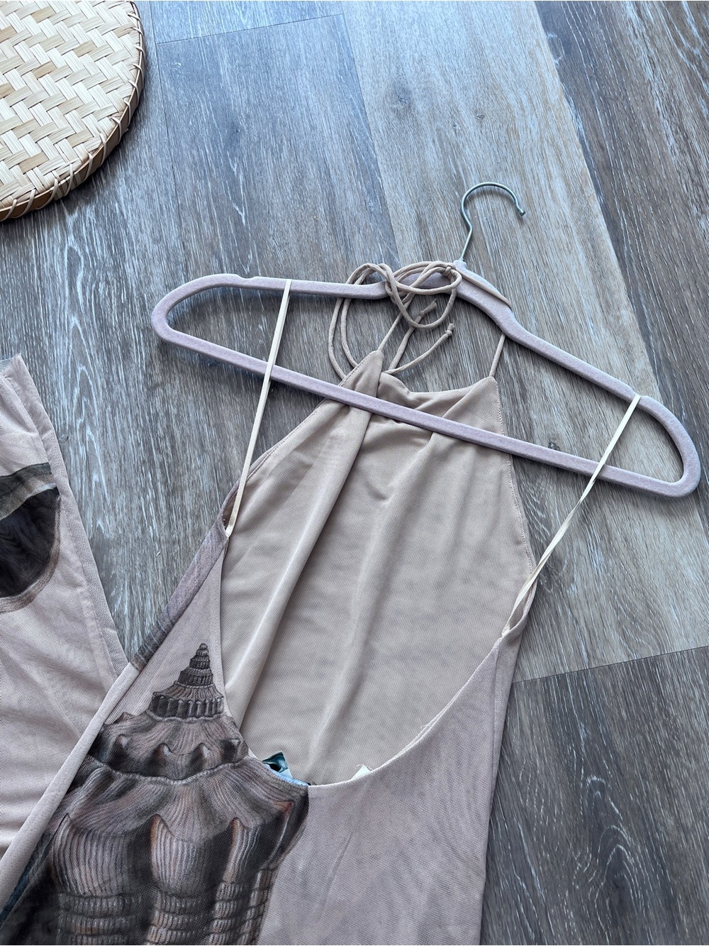 NWT zara bloggers favorite seashell maxi dress halter style - Picture 4 of 6